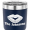 Lips n Hearts 30 oz Stainless Steel Ringneck Tumbler - Navy - CLOSE UP