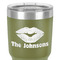 Lips n Hearts 30 oz Stainless Steel Ringneck Tumbler - Olive - Close Up