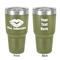 Lips n Hearts 30 oz Stainless Steel Ringneck Tumbler - Olive - Double Sided - Front & Back