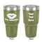 Lips n Hearts 30 oz Stainless Steel Tumbler - Olive - Double-Sided (Personalized)