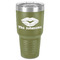 Lips n Hearts 30 oz Stainless Steel Tumbler - Olive - Single-Sided (Personalized)