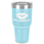 Lips n Hearts 30 oz Stainless Steel Tumbler - Teal - Single-Sided (Personalized)