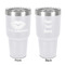 Lips n Hearts 30 oz Stainless Steel Ringneck Tumbler - White - Double Sided - Front & Back