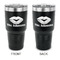 Lips n Hearts 30 oz Stainless Steel Ringneck Tumblers - Black - Double Sided - APPROVAL