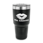 Lips n Hearts 30 oz Stainless Steel Tumbler - Black - Single Sided (Personalized)
