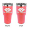 Lips n Hearts 30 oz Stainless Steel Ringneck Tumblers - Coral - Double Sided - APPROVAL