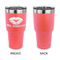 Lips n Hearts 30 oz Stainless Steel Ringneck Tumblers - Coral - Single Sided - APPROVAL