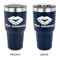 Lips n Hearts 30 oz Stainless Steel Ringneck Tumblers - Navy - Double Sided - APPROVAL