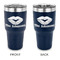 Lips n Hearts 30 oz Stainless Steel Tumbler - Navy - Double Sided (Personalized)