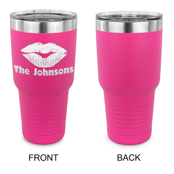 Lips n Hearts 30 oz Stainless Steel Ringneck Tumblers - Pink - Single Sided - APPROVAL