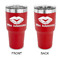 Lips n Hearts 30 oz Stainless Steel Tumbler - Red - Double Sided (Personalized)