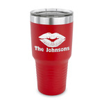 Lips n Hearts 30 oz Stainless Steel Tumbler - Red - Single Sided (Personalized)