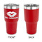 Lips n Hearts 30 oz Stainless Steel Ringneck Tumblers - Red - Single Sided - APPROVAL
