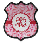Lips n Hearts Iron On Shield Patch C w/ Couple's Names