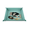 Lips n Hearts 6" x 6" Teal Leatherette Snap Up Tray - STYLED