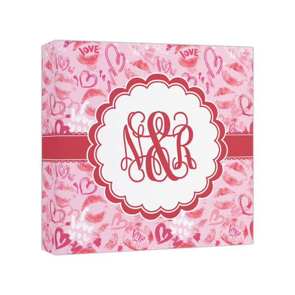 Custom Lips n Hearts Canvas Print - 8x8 (Personalized)