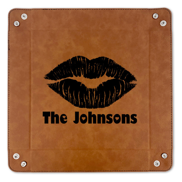 Lips n Hearts 9" x 9" Leatherette Snap Up Tray - APPROVAL (FLAT)