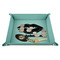 Lips n Hearts 9" x 9" Teal Leatherette Snap Up Tray - STYLED