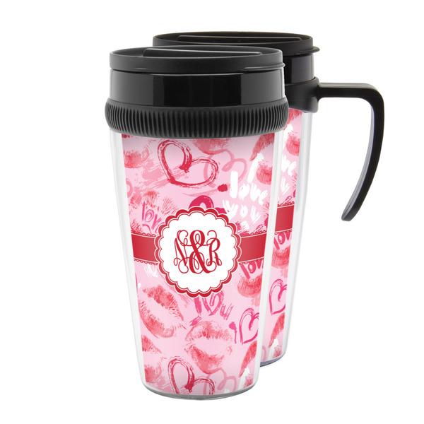 Custom Lips n Hearts Acrylic Travel Mug (Personalized)