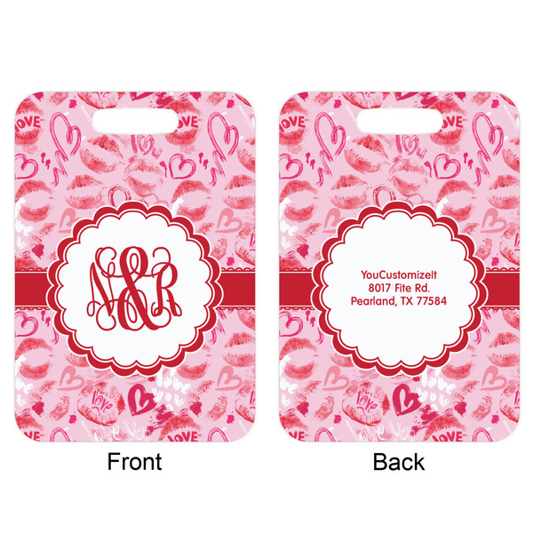 Lips n Hearts Aluminum Luggage Tag (Front + Back)