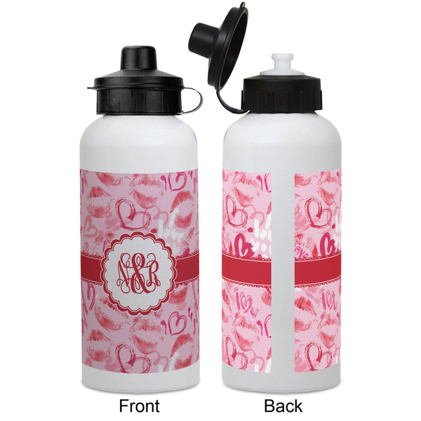 Lips n Hearts Aluminum Water Bottle - White APPROVAL