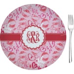 Lips n Hearts 8" Glass Appetizer / Dessert Plates - Single or Set (Personalized)