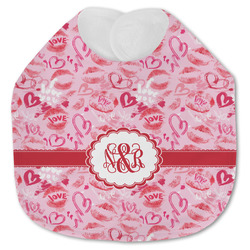 Lips n Hearts Jersey Knit Baby Bib w/ Couple's Names