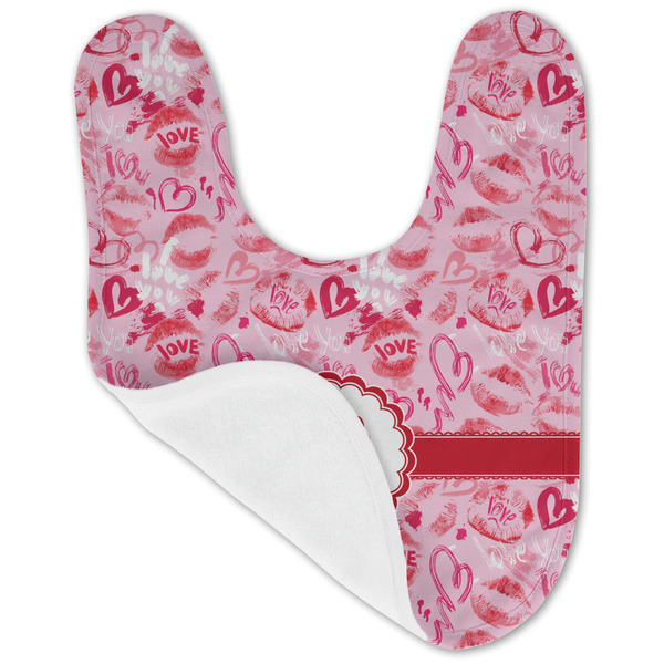 Lips n Hearts Baby Bib - AFT folded