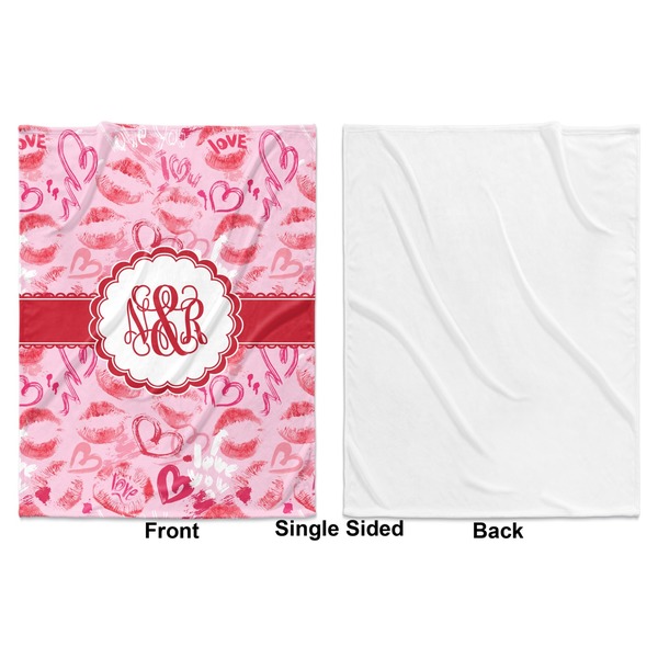Lips n Hearts Baby Blanket (Single Side - Printed Front, White Back)