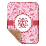 Lips n Hearts Sherpa Baby Blanket - 30" x 40" w/ Couple's Names