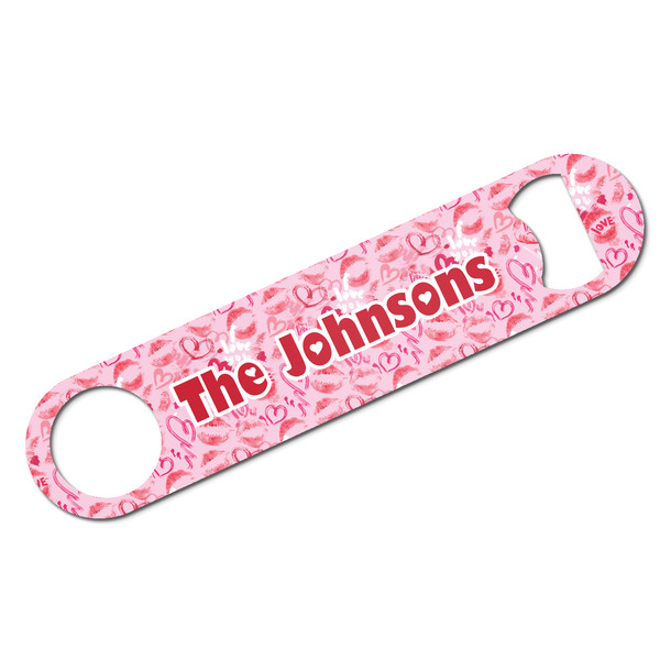 Custom Lips n Hearts Bar Bottle Opener w/ Couple's Names