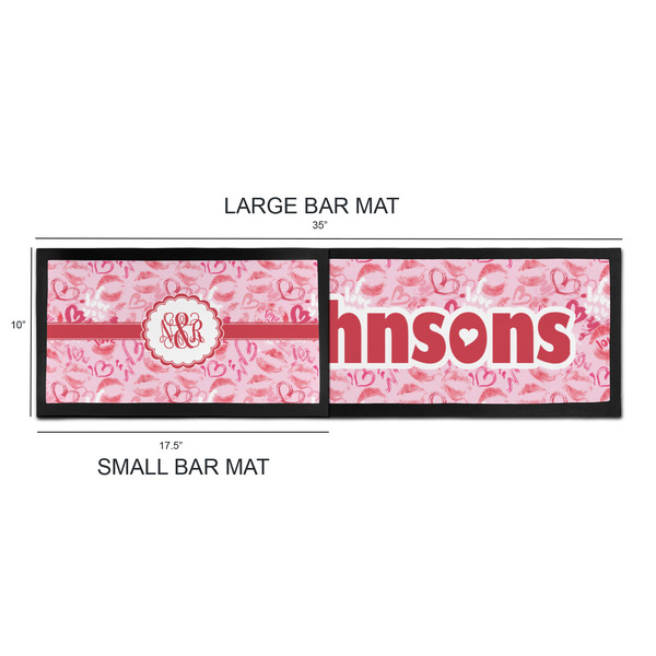 Lips n Hearts Bar Mats - Sizing Chart