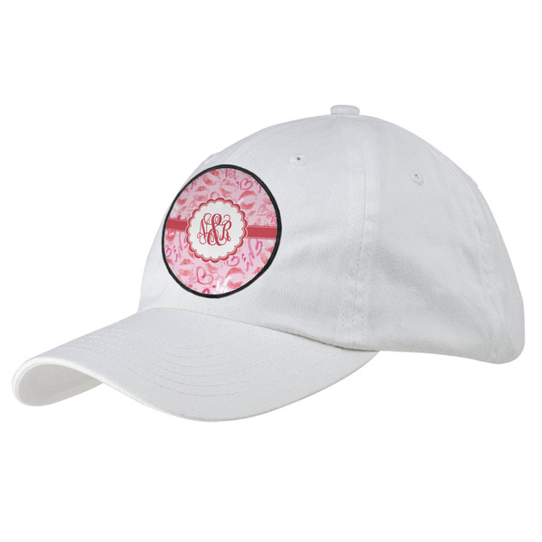 Custom Lips n Hearts Baseball Cap - White (Personalized)