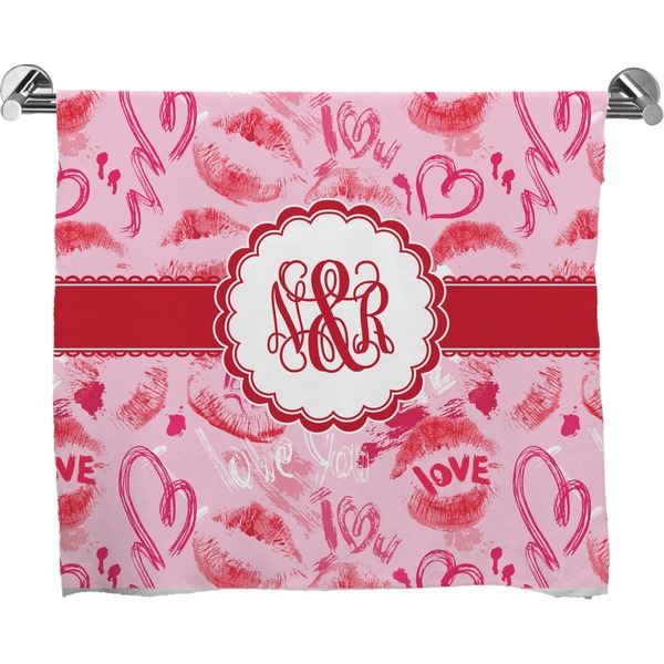 Custom Lips n Hearts Bath Towel (Personalized)