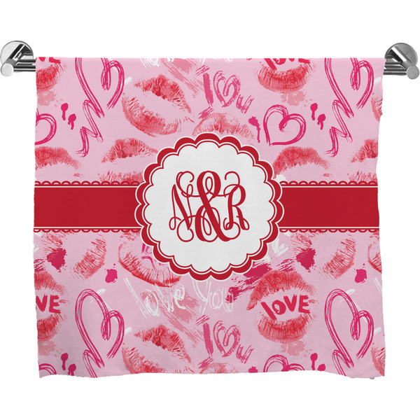 Custom Lips n Hearts Bath Towel (Personalized)