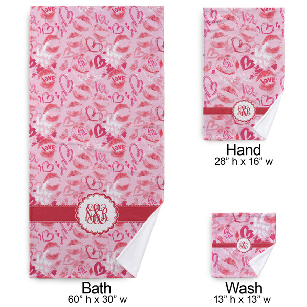 Lips n Hearts Bath Towel Sets - 3-piece - Approval
