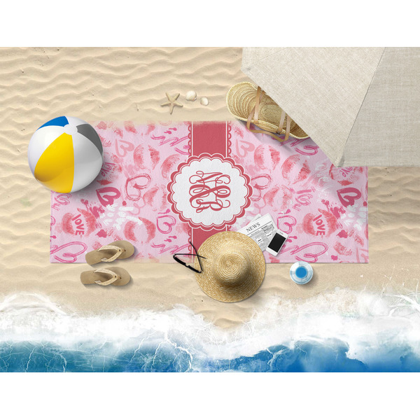 Lips n Hearts Beach Towel Lifestyle