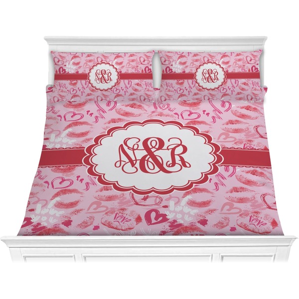 Custom Lips n Hearts Comforter Set - King (Personalized)