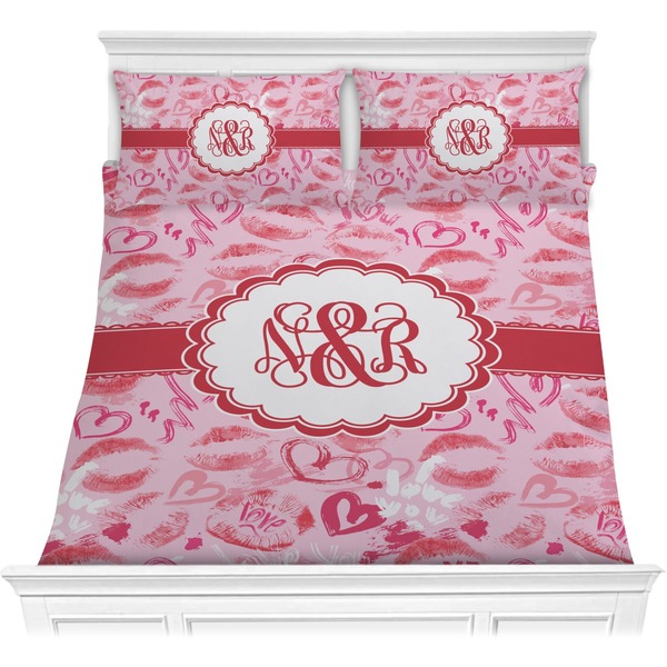 Custom Lips n Hearts Comforter Set - Full / Queen (Personalized)
