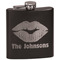 Lips n Hearts Black Flask - Engraved Front