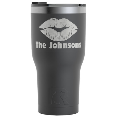 Lips n Hearts RTIC Tumbler - Black - Engraved Front (Personalized)