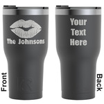 Lips n Hearts RTIC Tumbler - Black - Engraved Front & Back (Personalized)