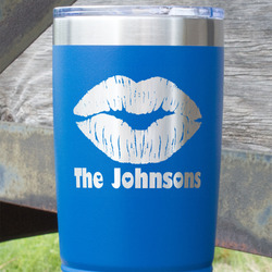 Lips n Hearts 20 oz Stainless Steel Tumbler - Royal Blue - Single Sided (Personalized)
