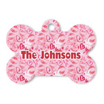 Lips n Hearts Bone Shaped Dog ID Tag (Personalized)