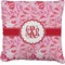 Lips n Hearts Faux-Linen Throw Pillow 16" (Personalized)