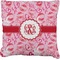 Lips n Hearts Faux-Linen Throw Pillow 20" (Personalized)
