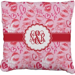 Lips n Hearts Faux-Linen Throw Pillow 26" (Personalized)