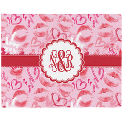 Lips n Hearts Woven Fabric Placemat - Twill w/ Couple's Names