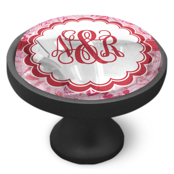Lips n Hearts Cabinet Knob - Black - Side