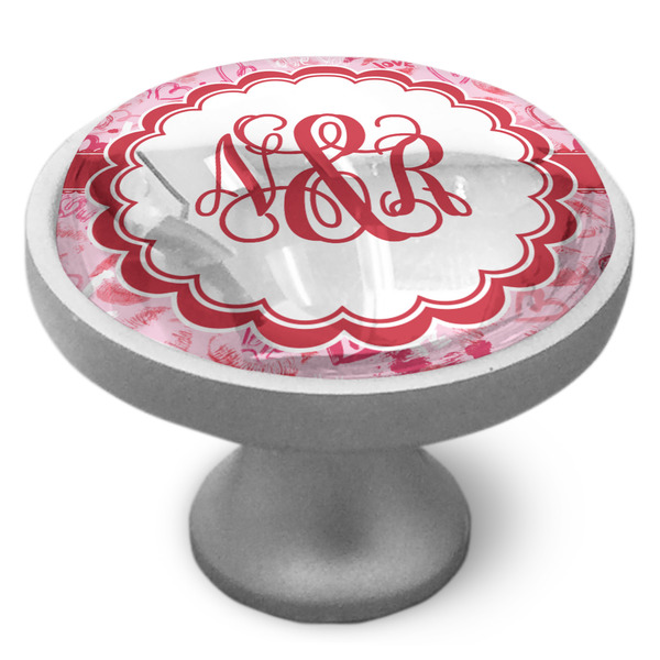 Lips n Hearts Cabinet Knob - Nickel - Side